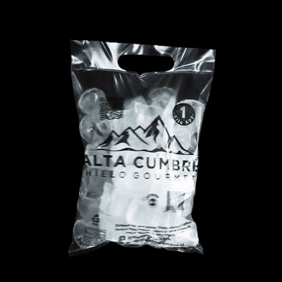 Hielo cubo bolsa 1 Kg. (embalaje 10kg.)